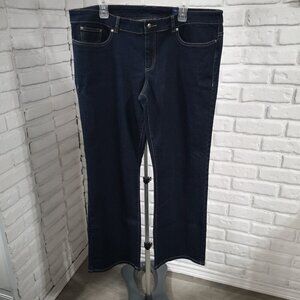 Jockey Ladies Size 18 Dark Wash Straight Legs Zipper & Button Closure